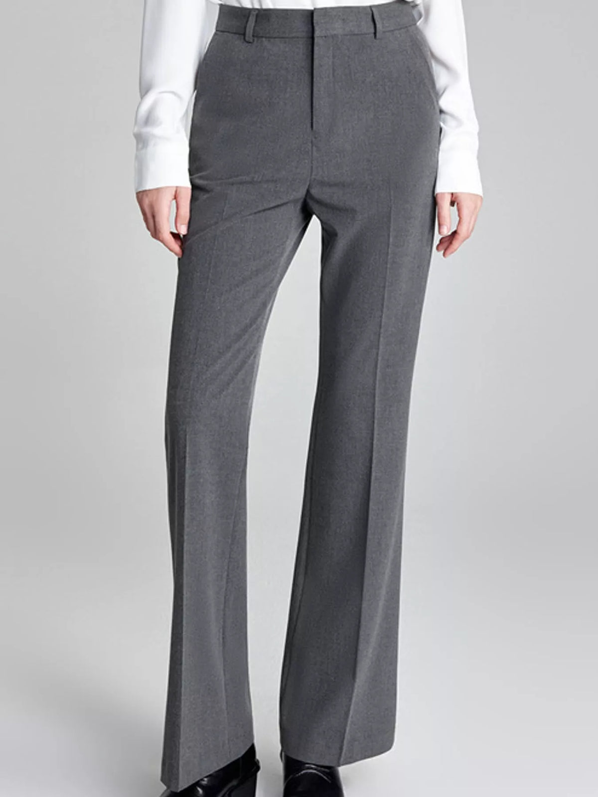 Straight-leg pants, gray front