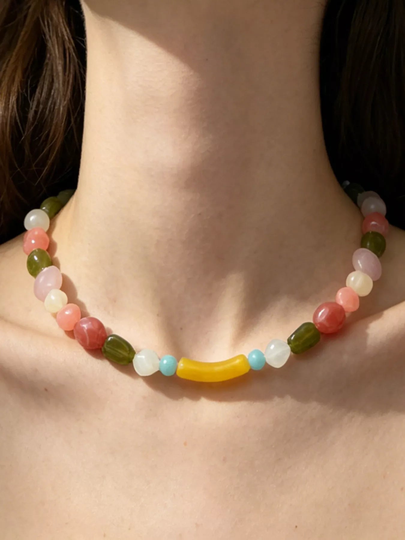 Trendsi Colorful Beaded Choker Necklace -