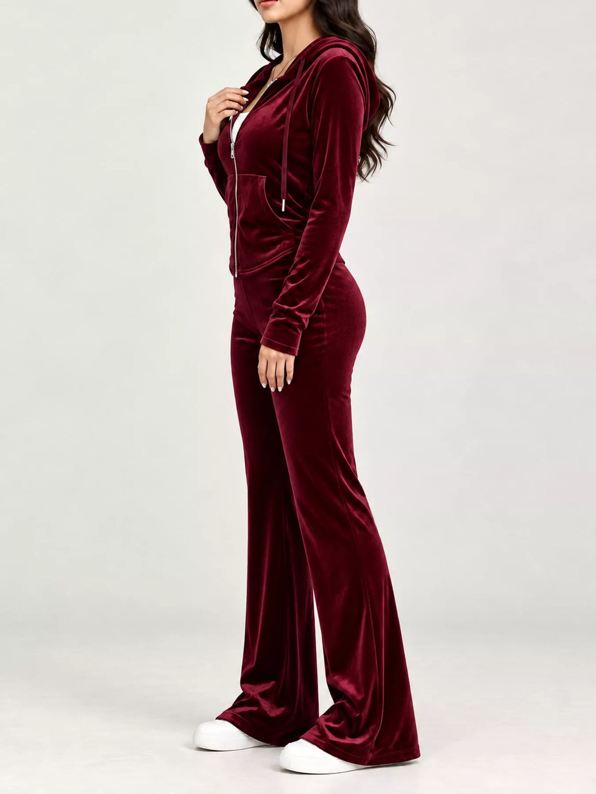 Hoodie and Flare Pants Set — side view