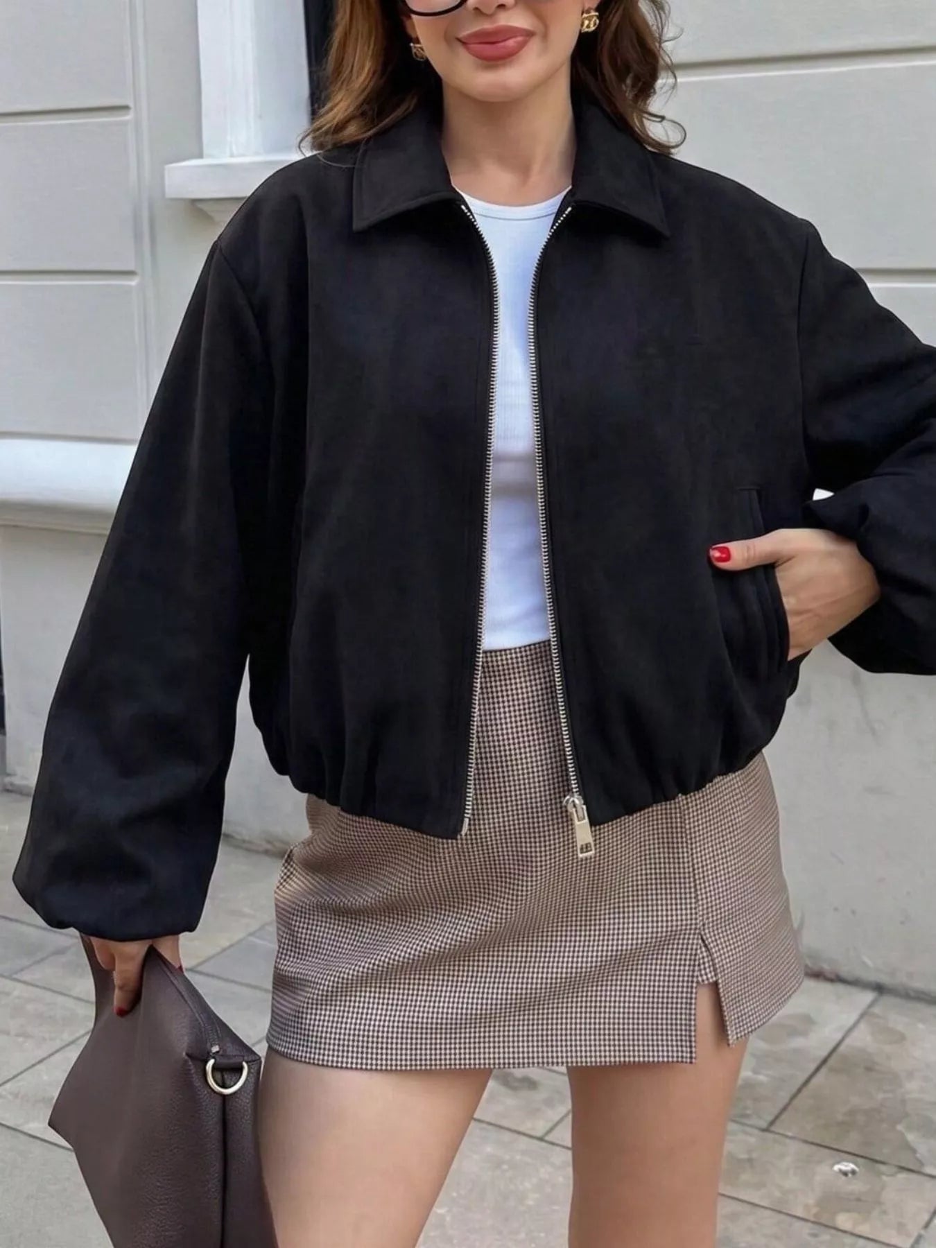 Trendsi Zip Up Cropped Jacket -