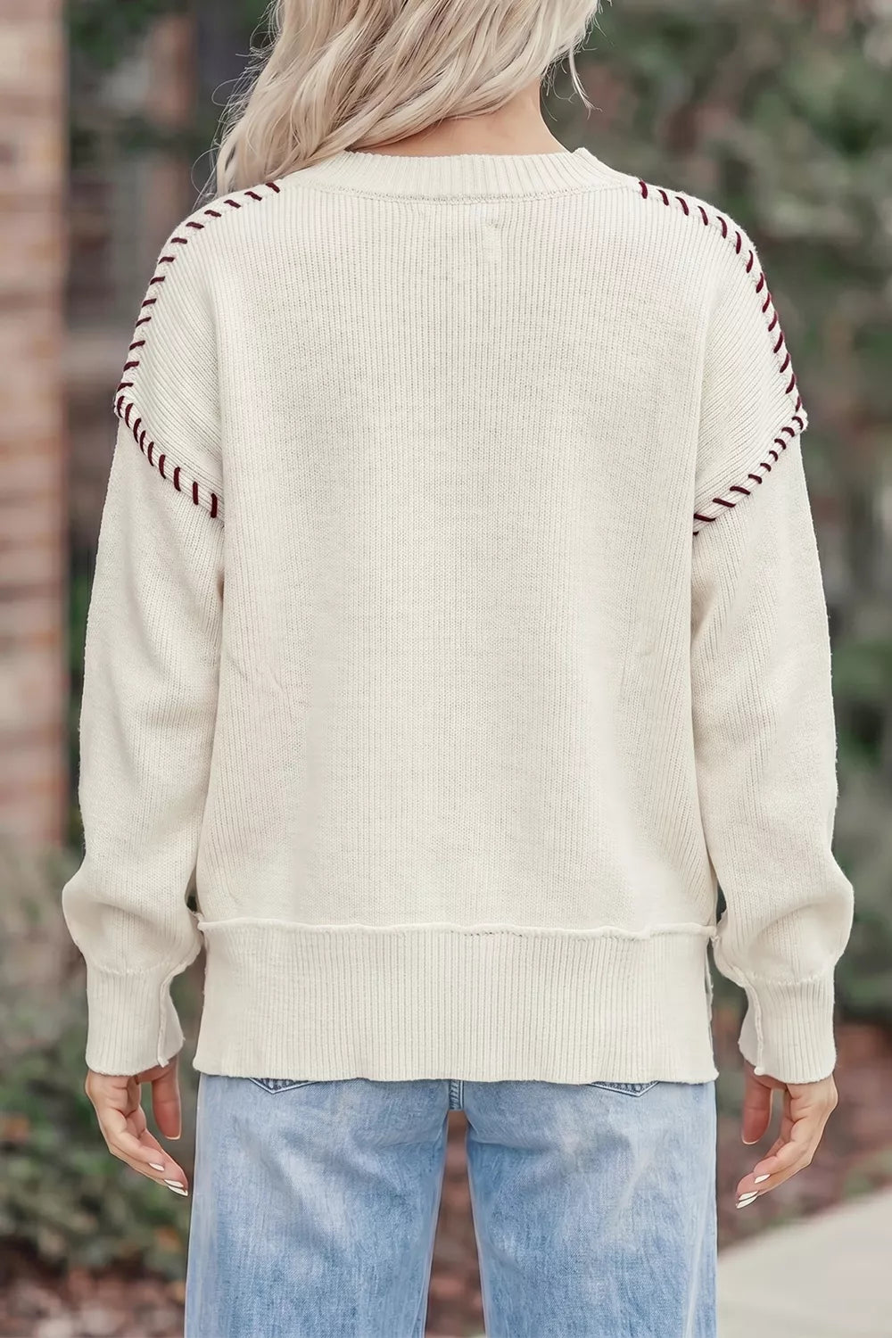 Trendsi Drop Shoulder Game Day Letter Sweater -
