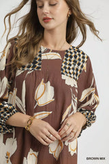 Trendsi Umgee Floral High-Low Babydoll Dress -
