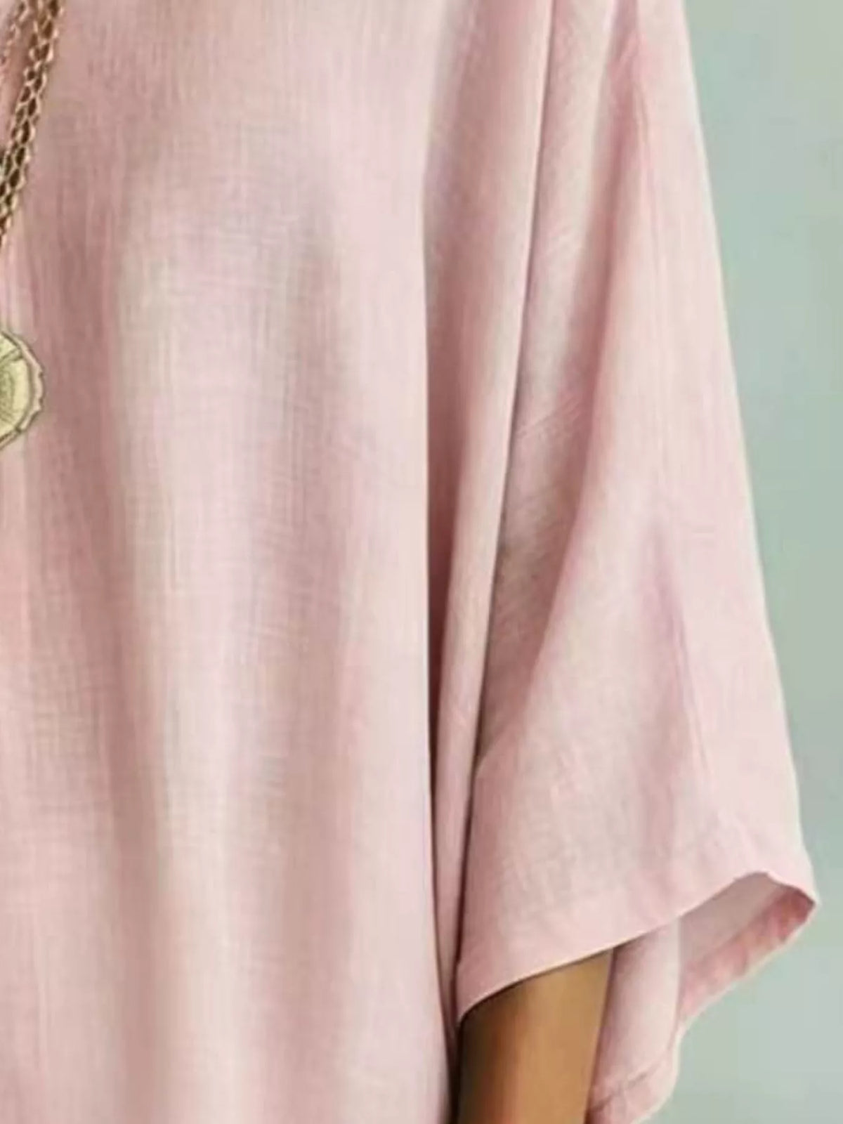 Pink V-Neck Loose Fit T-Shirt alternate view