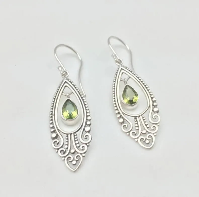 Trendsi Alloy Rhinestone Cutout Earrings -