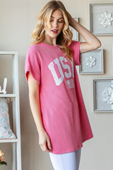 Trendsi Heimish Full Size USA Graphic Short Sleeve Ribbed Top -