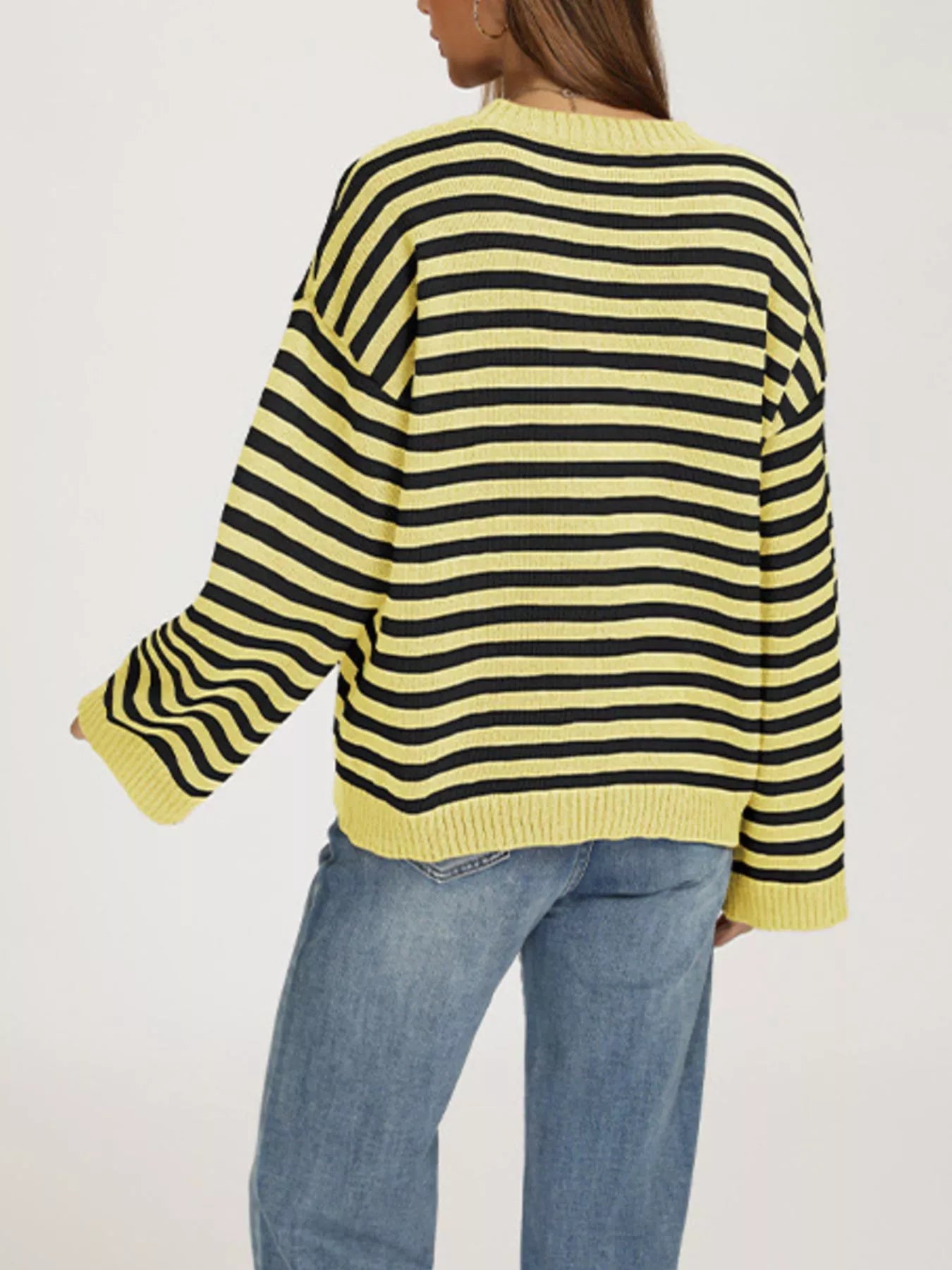 Trendsi Striped Dropped Shoulder Sweater -