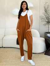 Trendsi Double Take Full Size Sleeveless V-Neck Pocketed Jumpsuit -