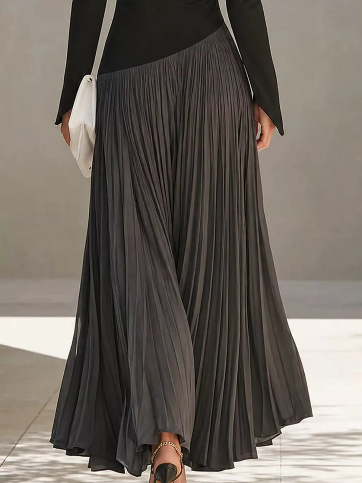 Cowl neck long sleeve maxi dress, construction and design details