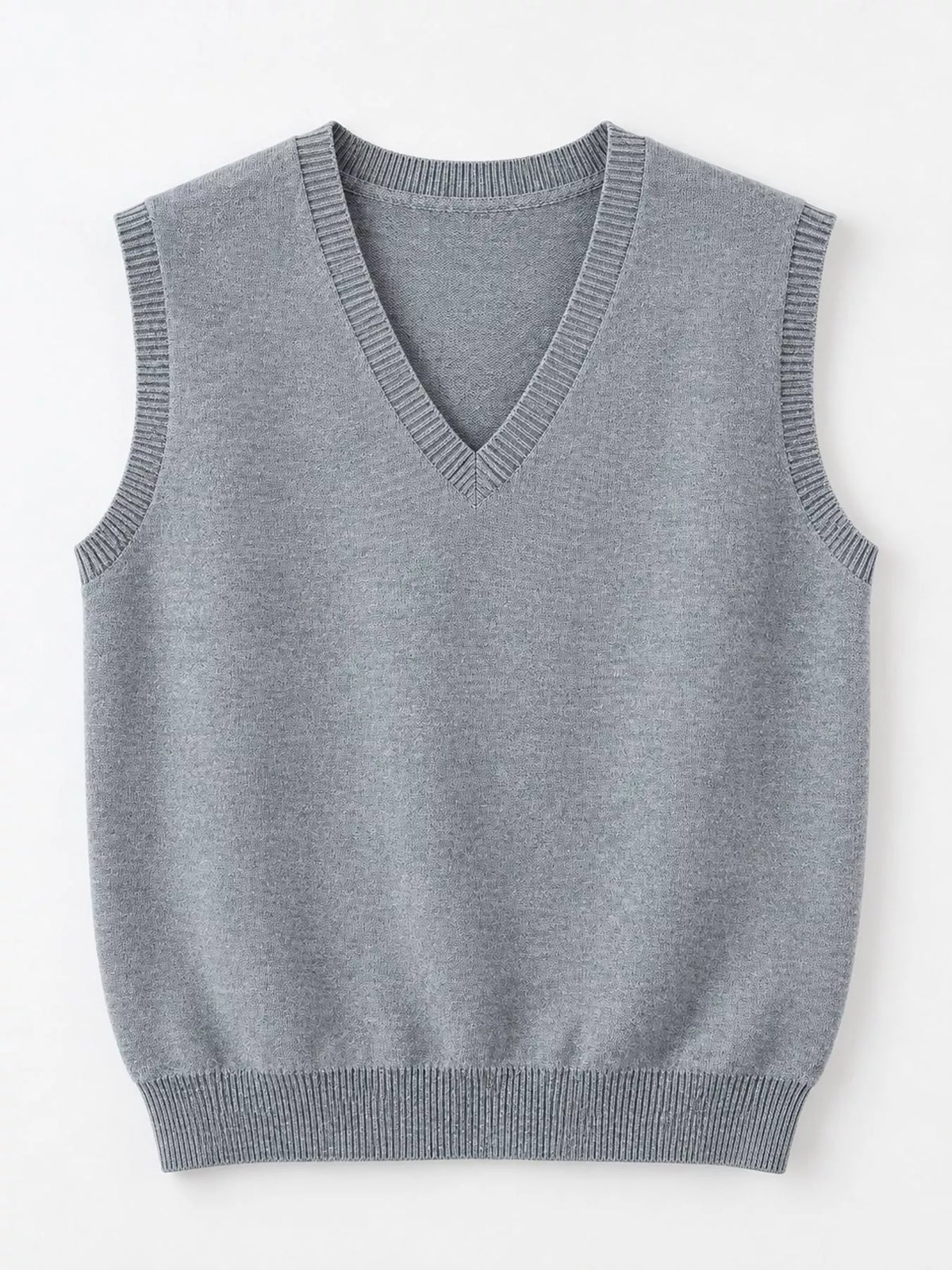 V-Neck Knit Sweater Vest — garment front