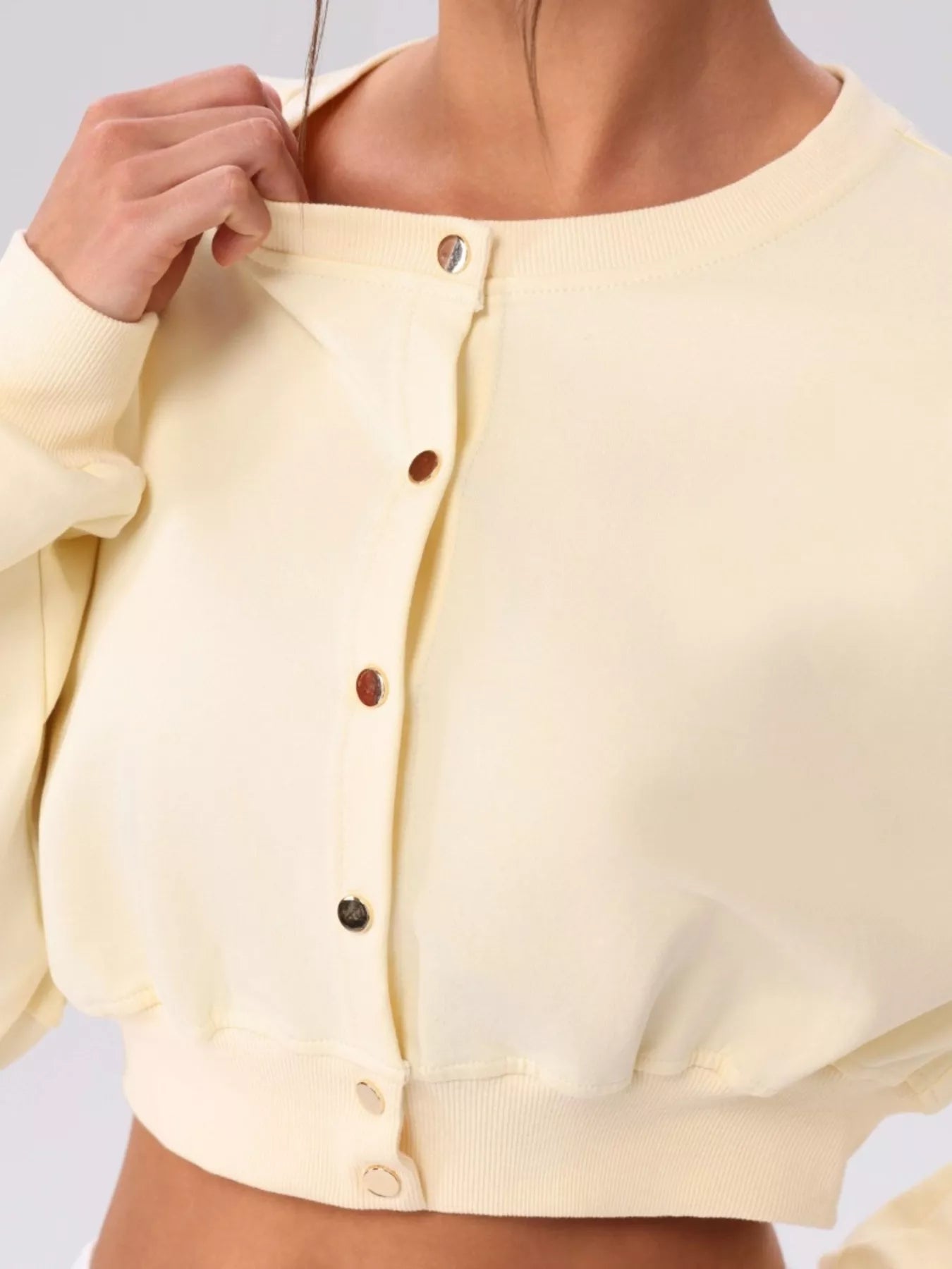 Trendsi Cropped Button-Down Active Cardigan -