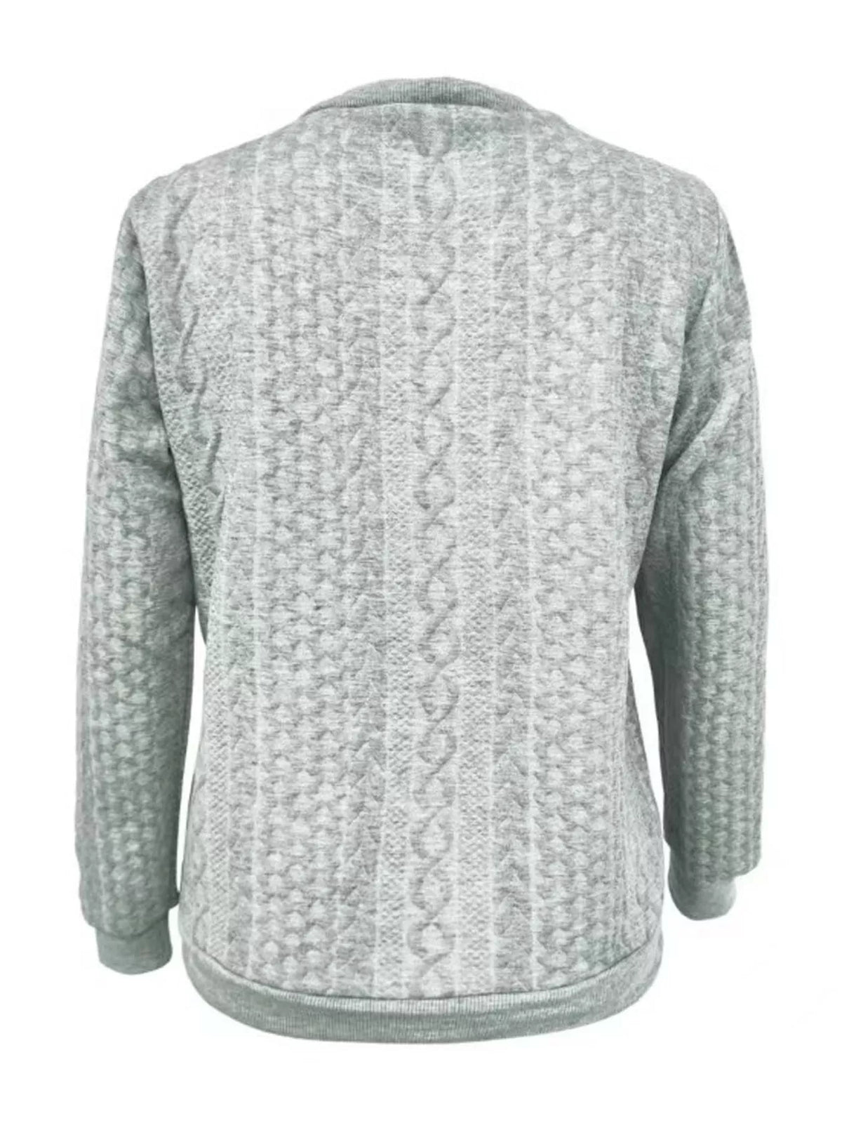 Quarter-Zip Cable Knit Sweatshirt — garment back