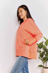 Trendsi Double Take Quarter-Snap Dropped Shoulder Hoodie -