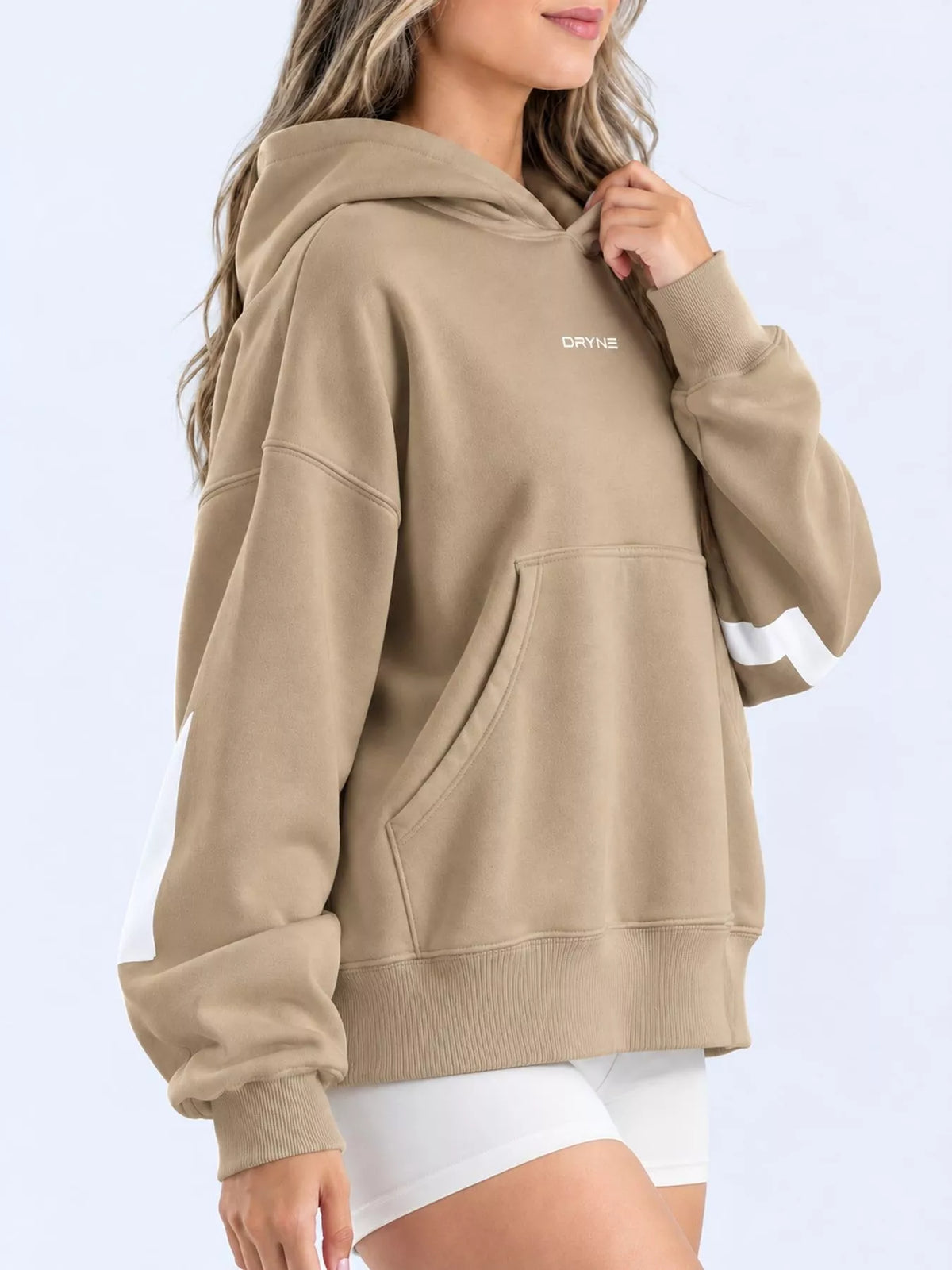 Letter-Back Kangaroo Pocket Hoodie — side view
