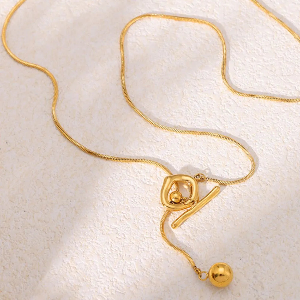 Trendsi Stainless Steel Bead Necklace -