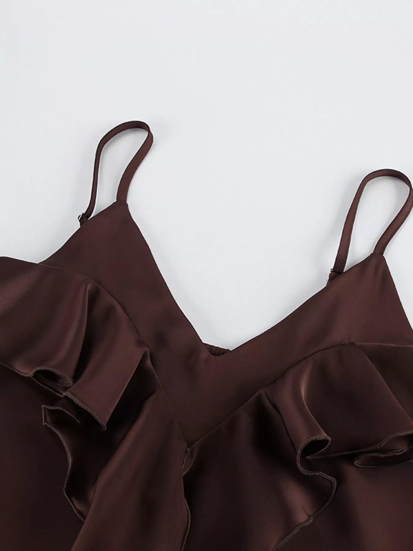 Trendsi Ruffle V-Neck Cami and Wide-Leg Pants Two-Piece Set -