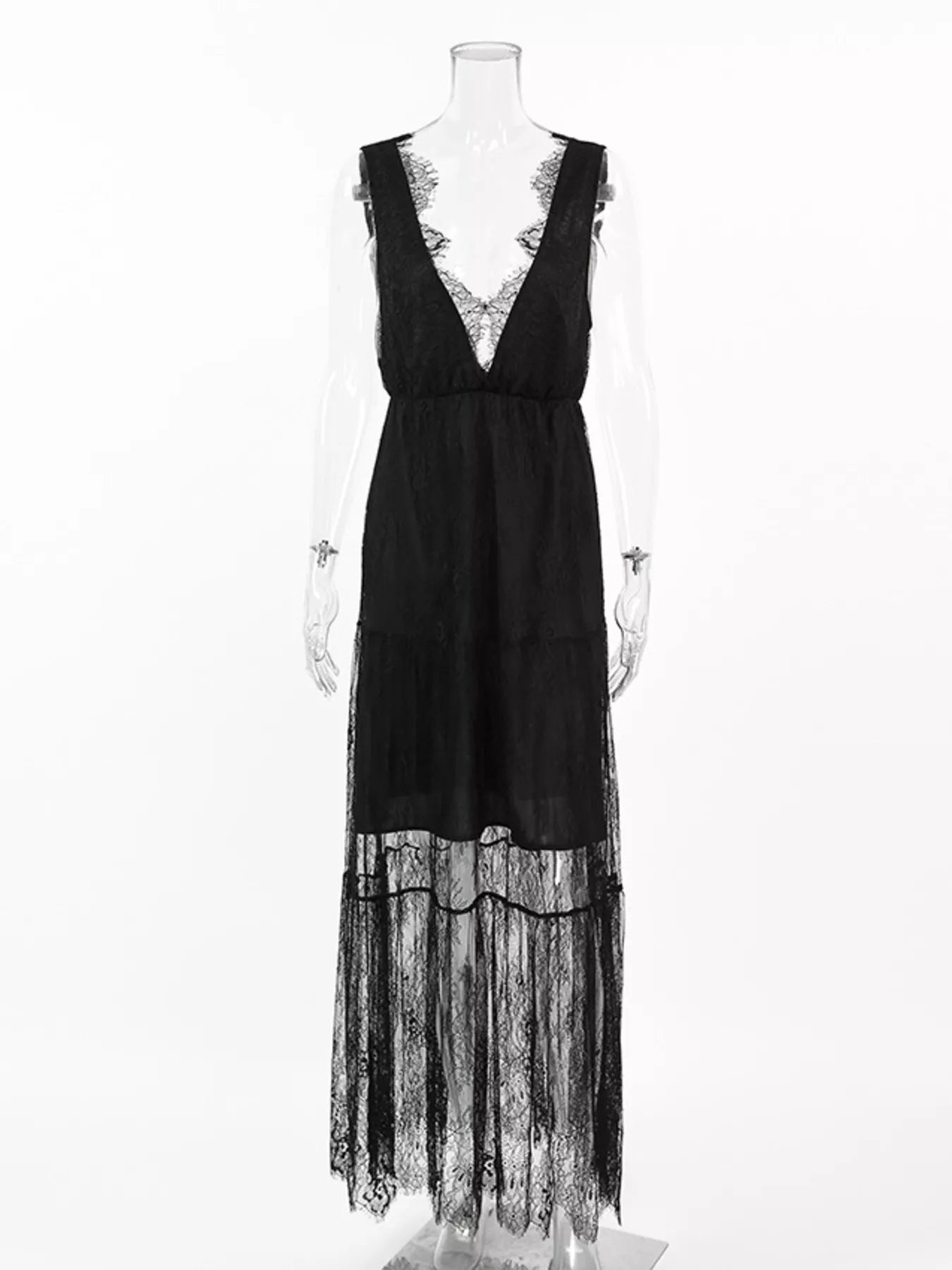 Trendsi Lace V-Neck Sleeveless Maxi Dress -