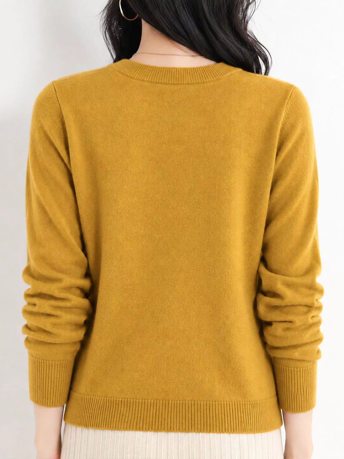 Crew Neck Long Sleeve Sweater — back view
