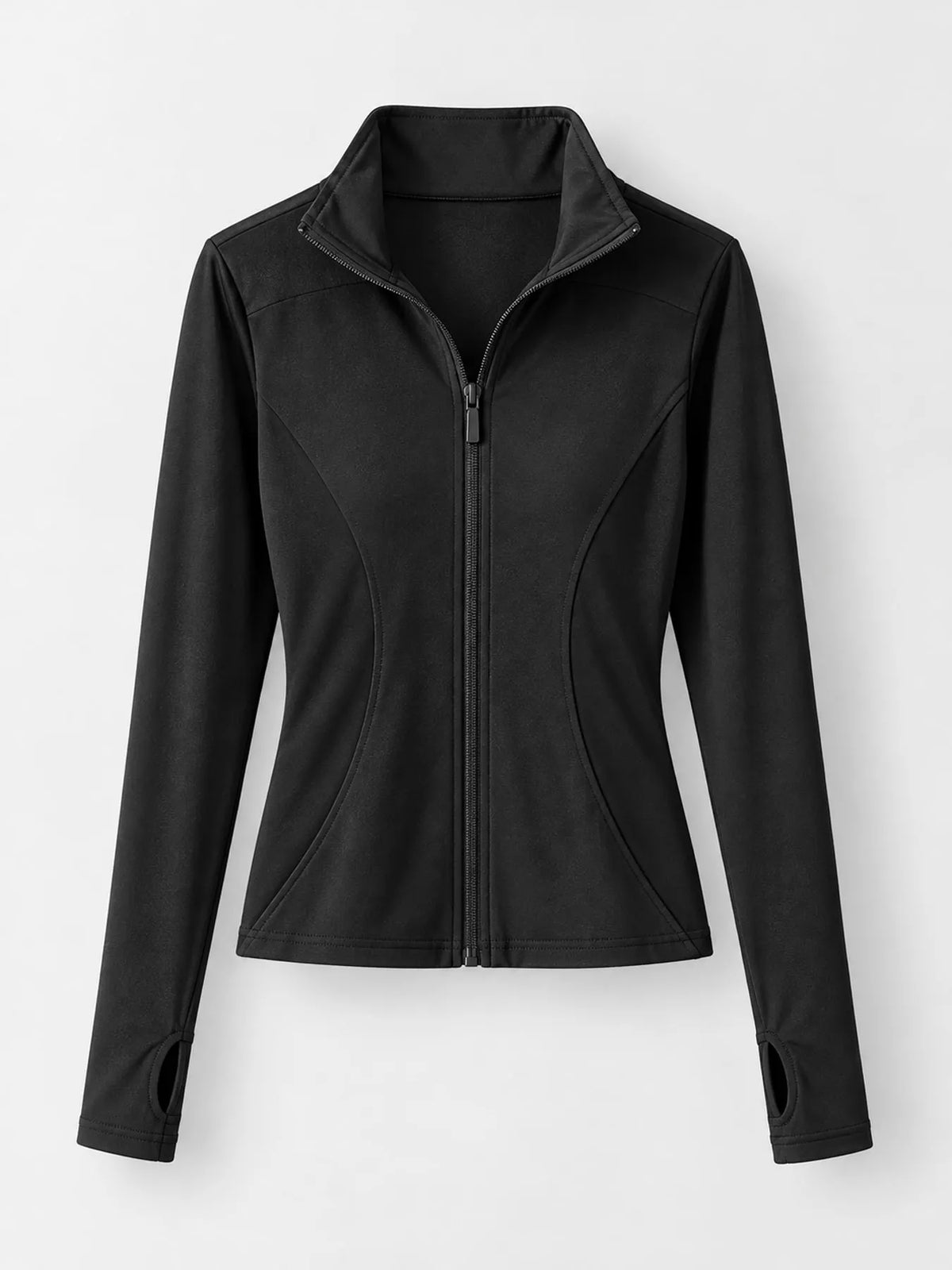 Black quick-dry zip-up jacket