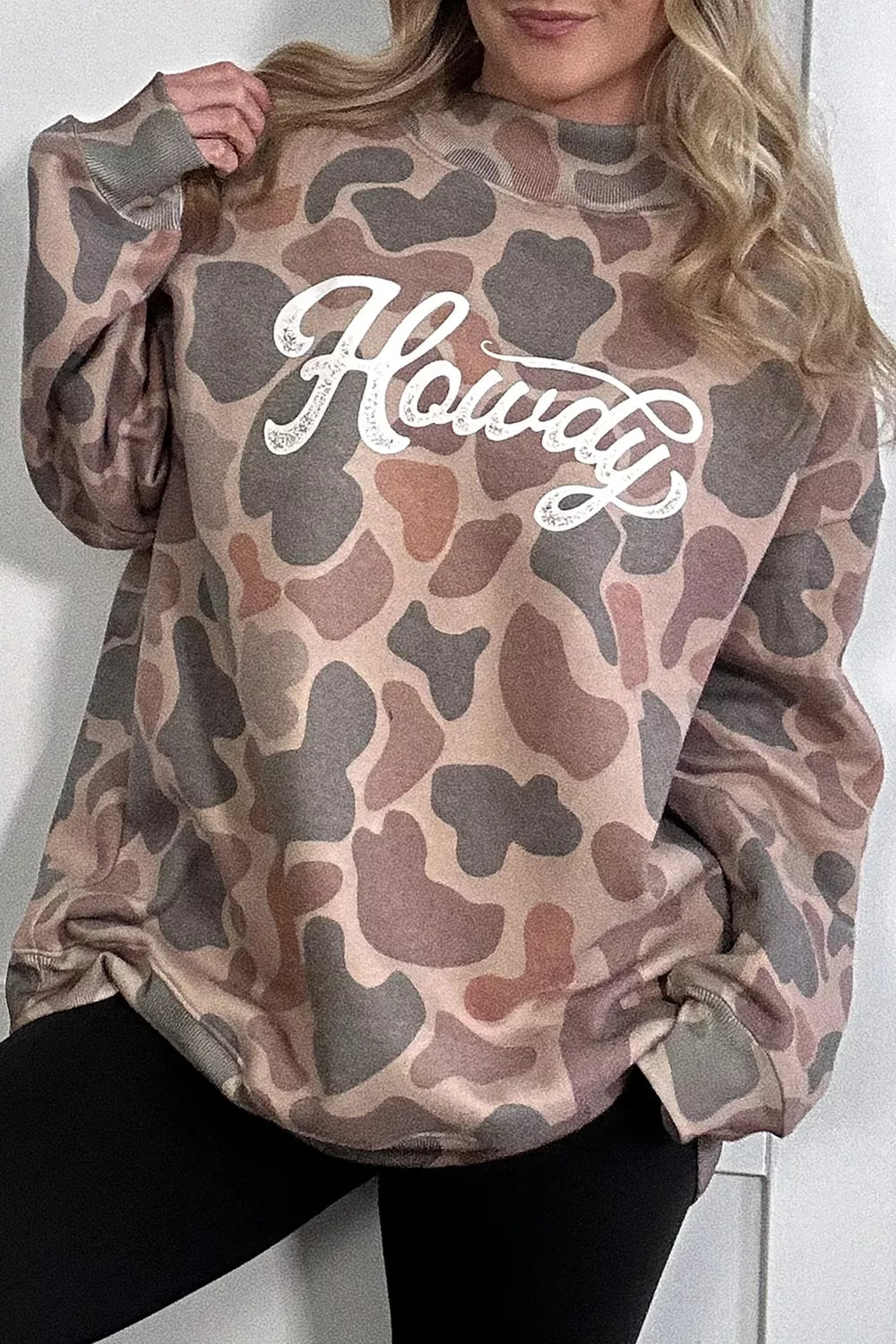 Trendsi Plus Size Multicolour Camouflage Western Graphic Sweatshirt -