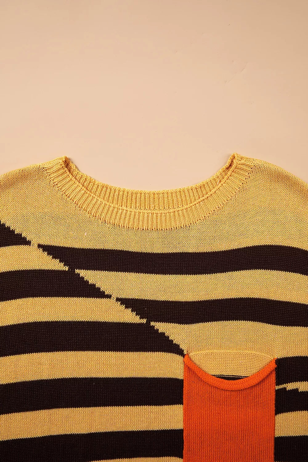 Trendsi Stripe Striped Drop Shoulder Colorblock Pullover Sweater -