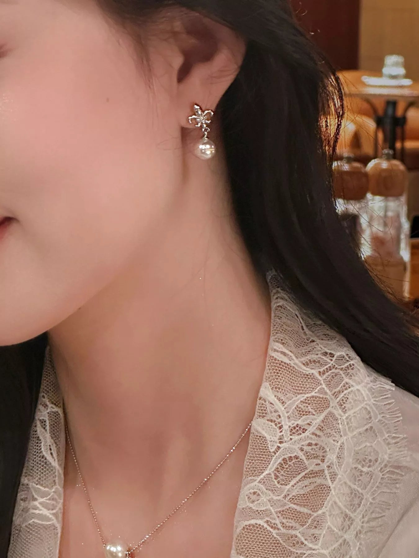 Women's Alloy Pearl Drop Earrings Synthetic Pearl 925 Silver Post