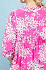 Trendsi Umgee Floral Babydoll Dress with Pockets -