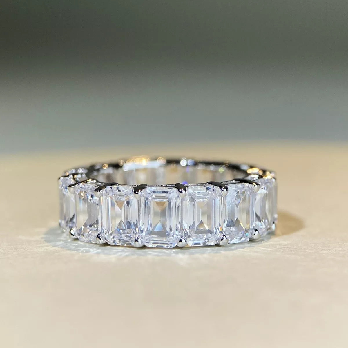 Trendsi 925 Sterling Silver Zircon Geometric Ring -