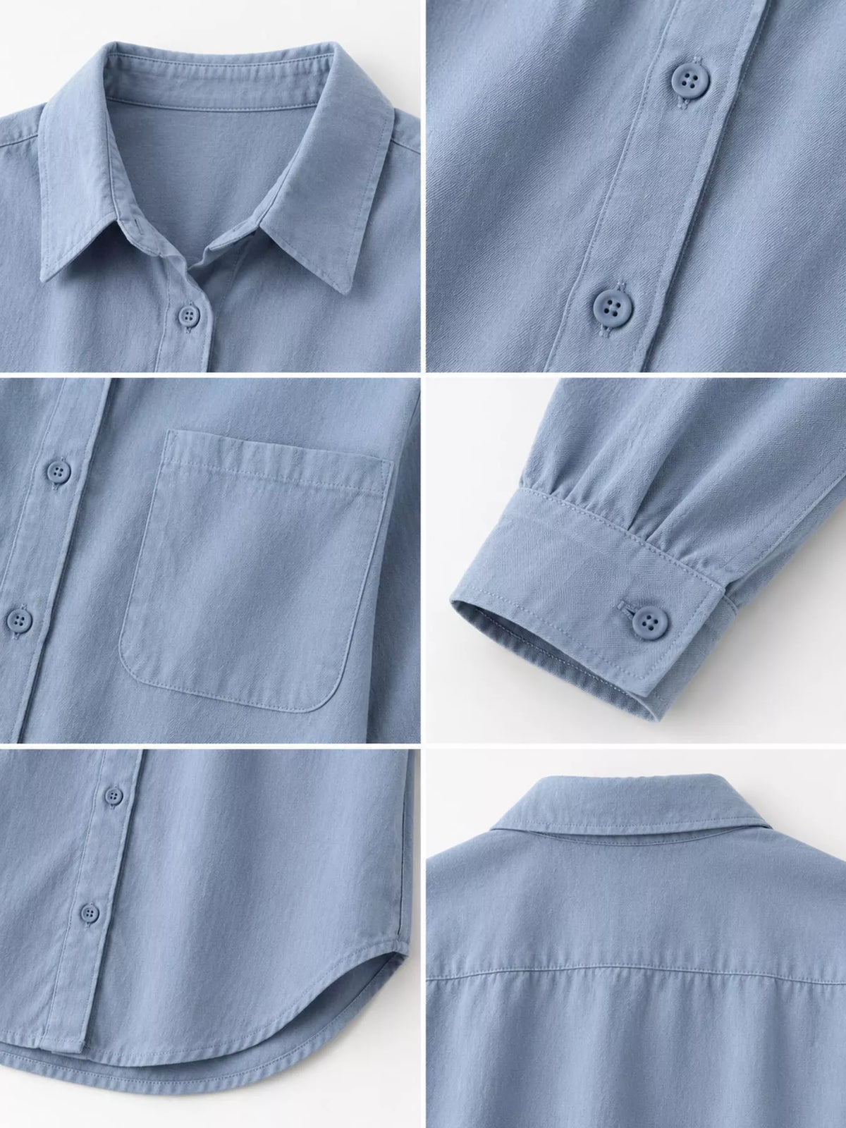 Blue oversized button-down long sleeve shirt