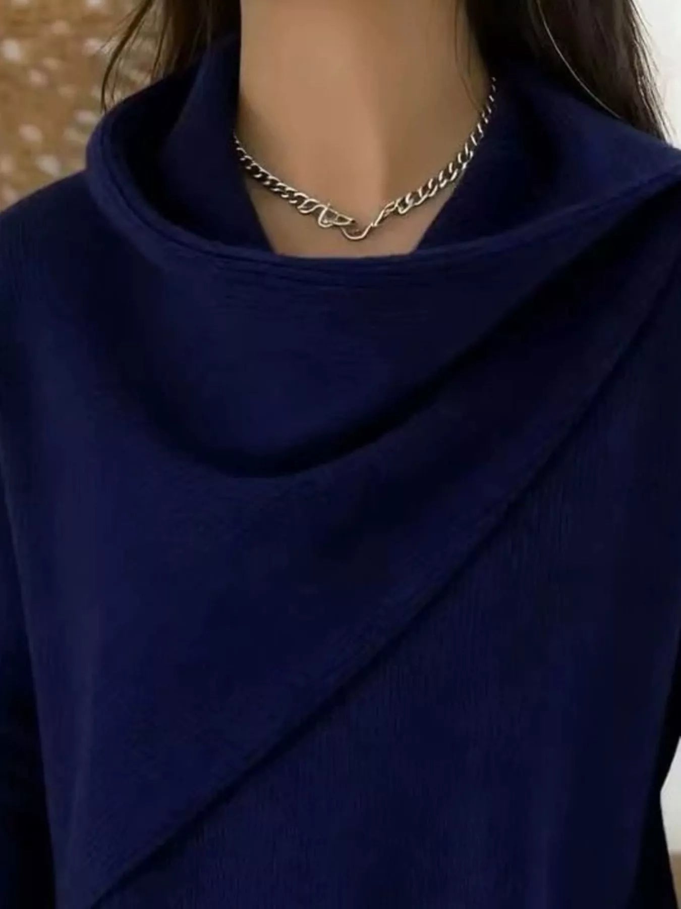Trendsi Full Size Solid Color Cowl Neck Sweater Plus Size -