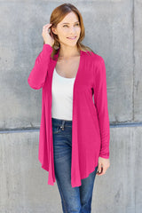Trendsi Basic Bae Full Size Open Front Long Sleeve Cardigan - Shirts