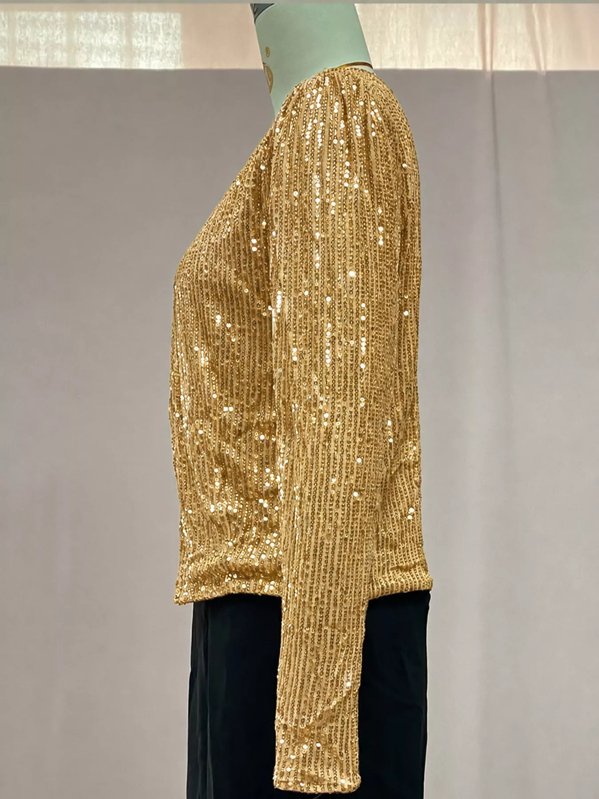 Sequin Long Sleeve Jacket — side view