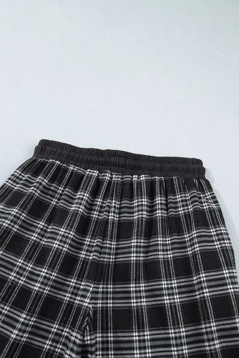 Trendsi Plaid Wide-Leg Drawstring Pants -