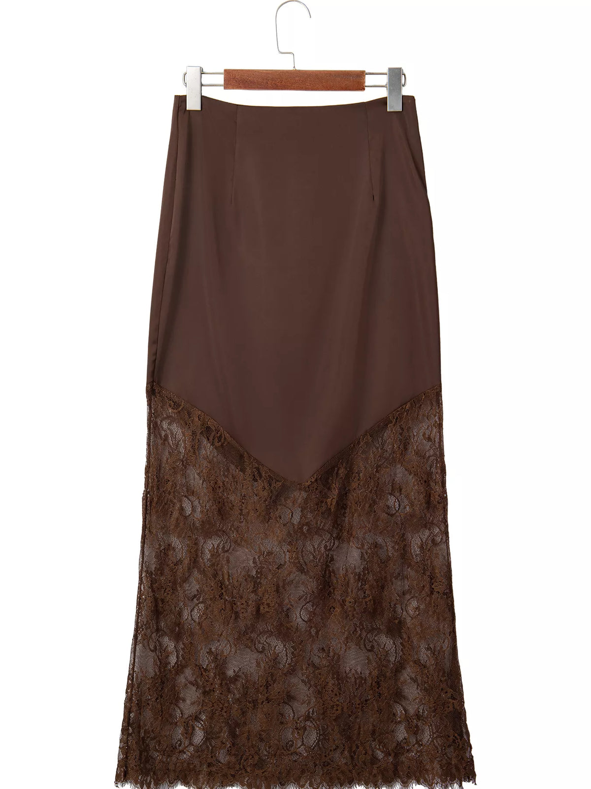Lace-hem skirt, full hanging skirt