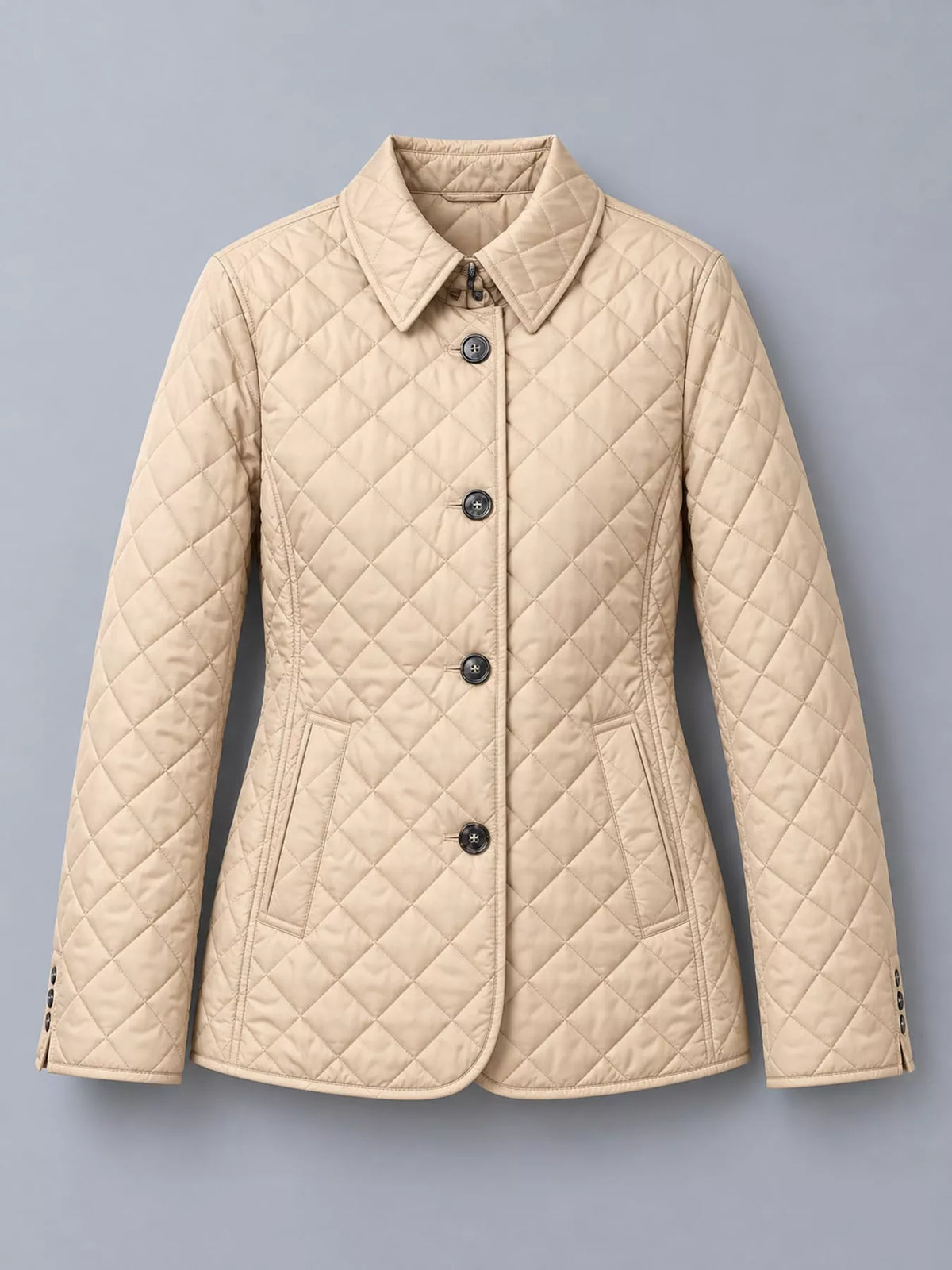 Quilted Lightweight Button-Down Jacket — garment front