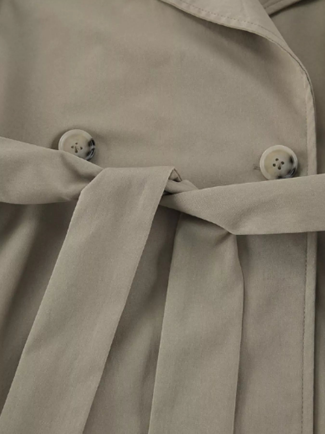 Trendsi Chic Double-Breasted Belted Trench Coat - Outerwear