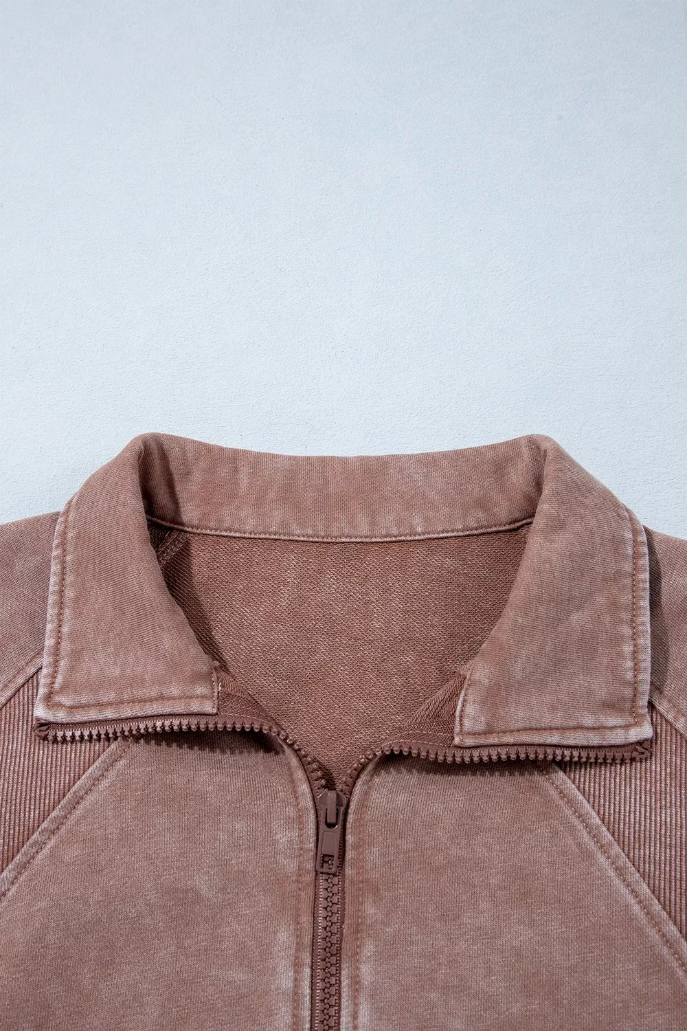 Vintage half-zip ribbed-cuff sweatshirt