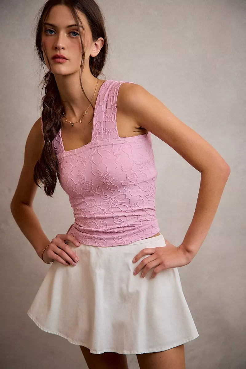 Trendsi SO ME Denim Bubble Skort With Smocked Back -