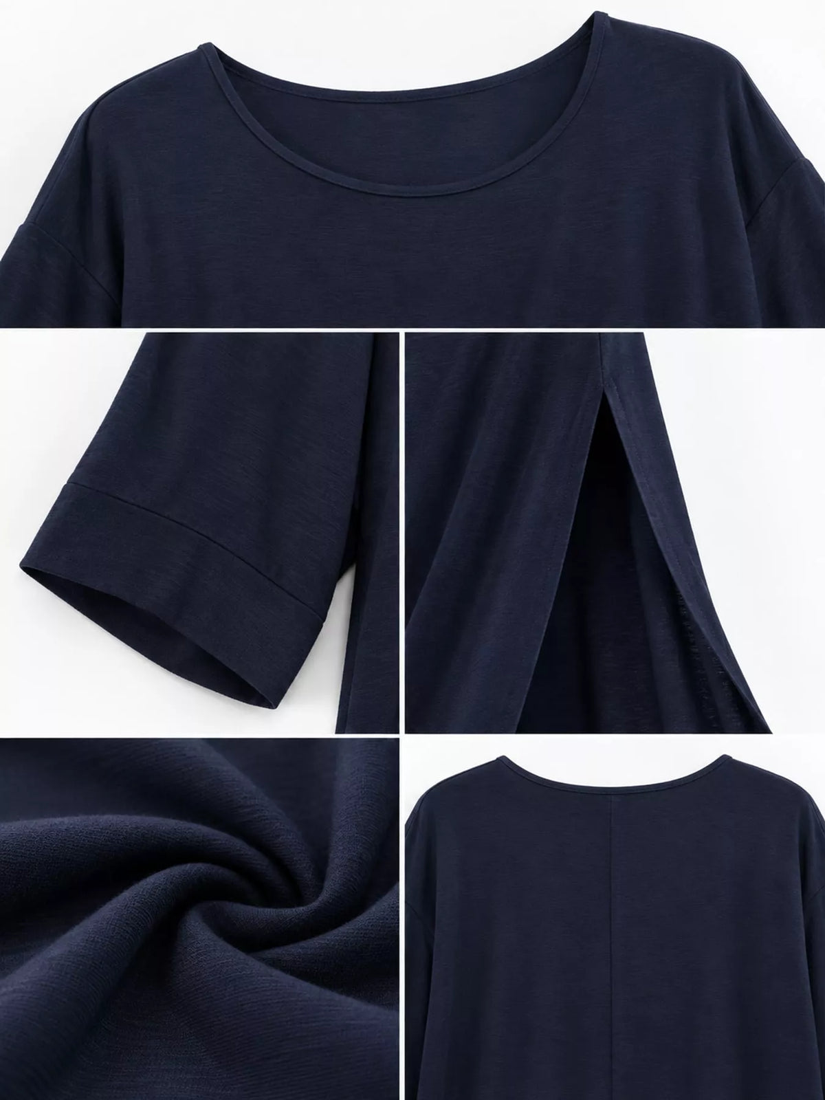 High-Slit Maxi Tunic Dress — construction details