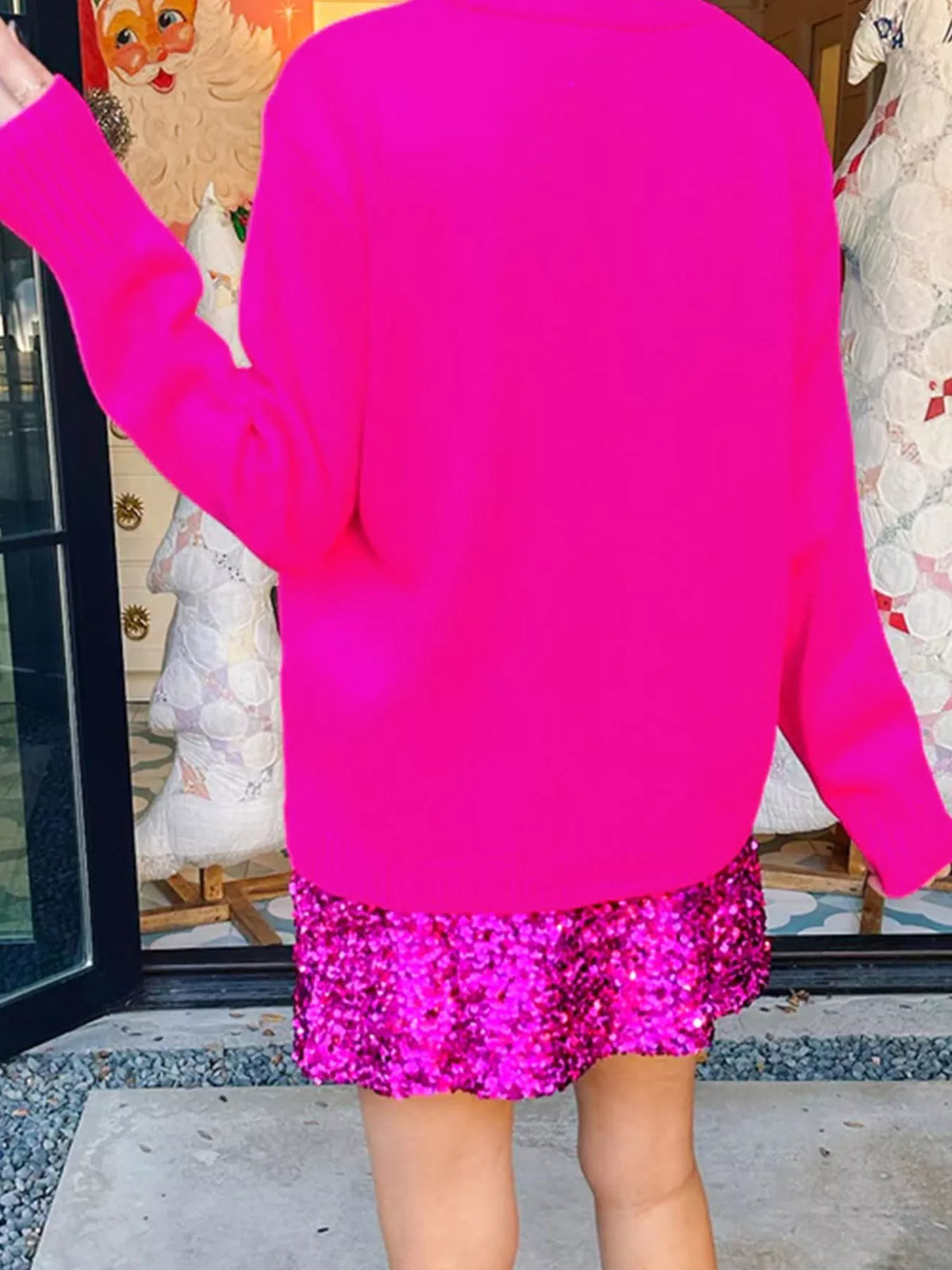 Merry sweater, pink back