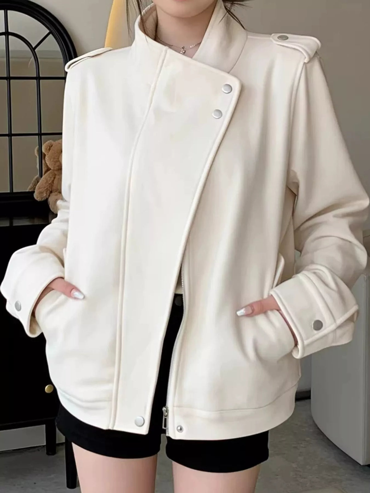 Off-White asymmetric zip up jacket