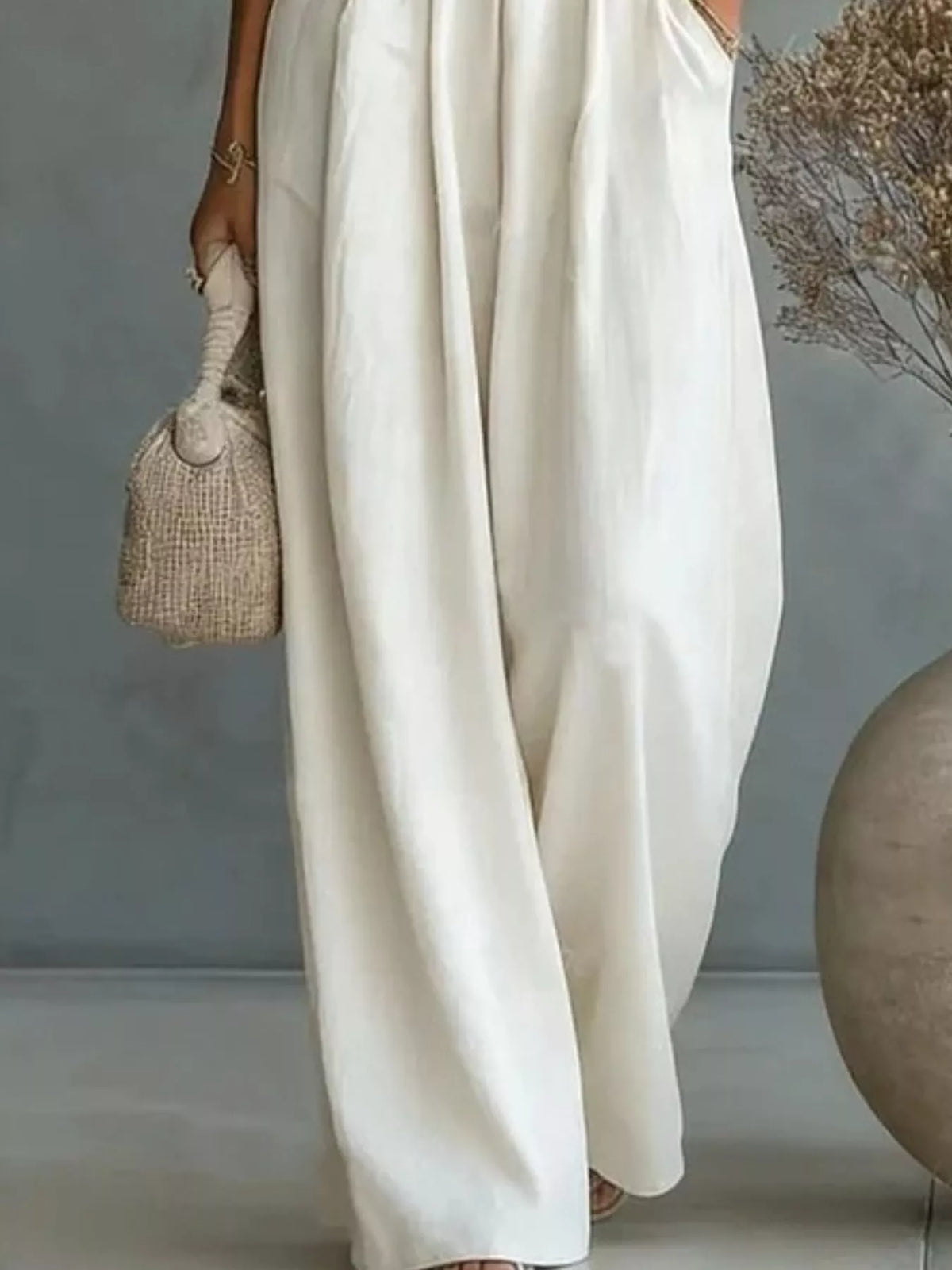 Trendsi Full Size Half Sleeve Wide-Leg Jumpsuit Plus Size -