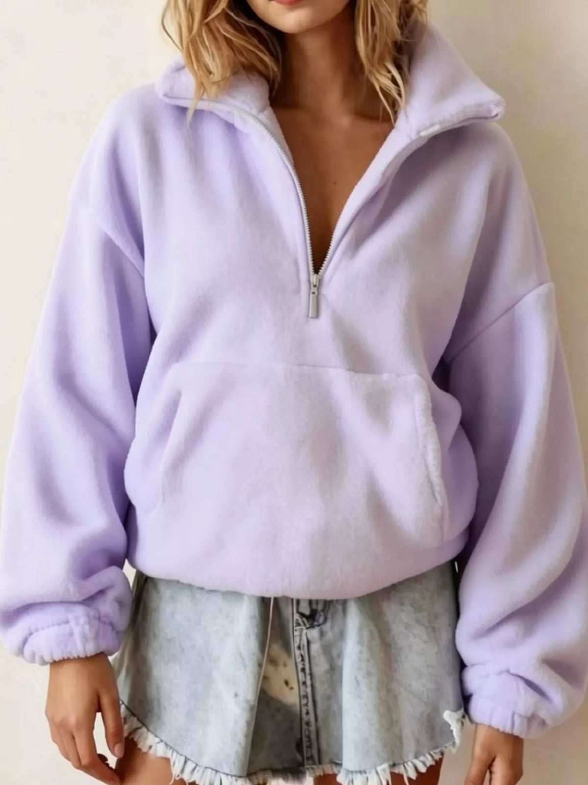 Half-Zip Fleece Sweatshirt — front view