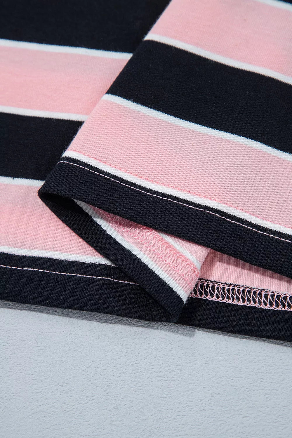 Pink Stripe stripe loose tee and pants two piece set