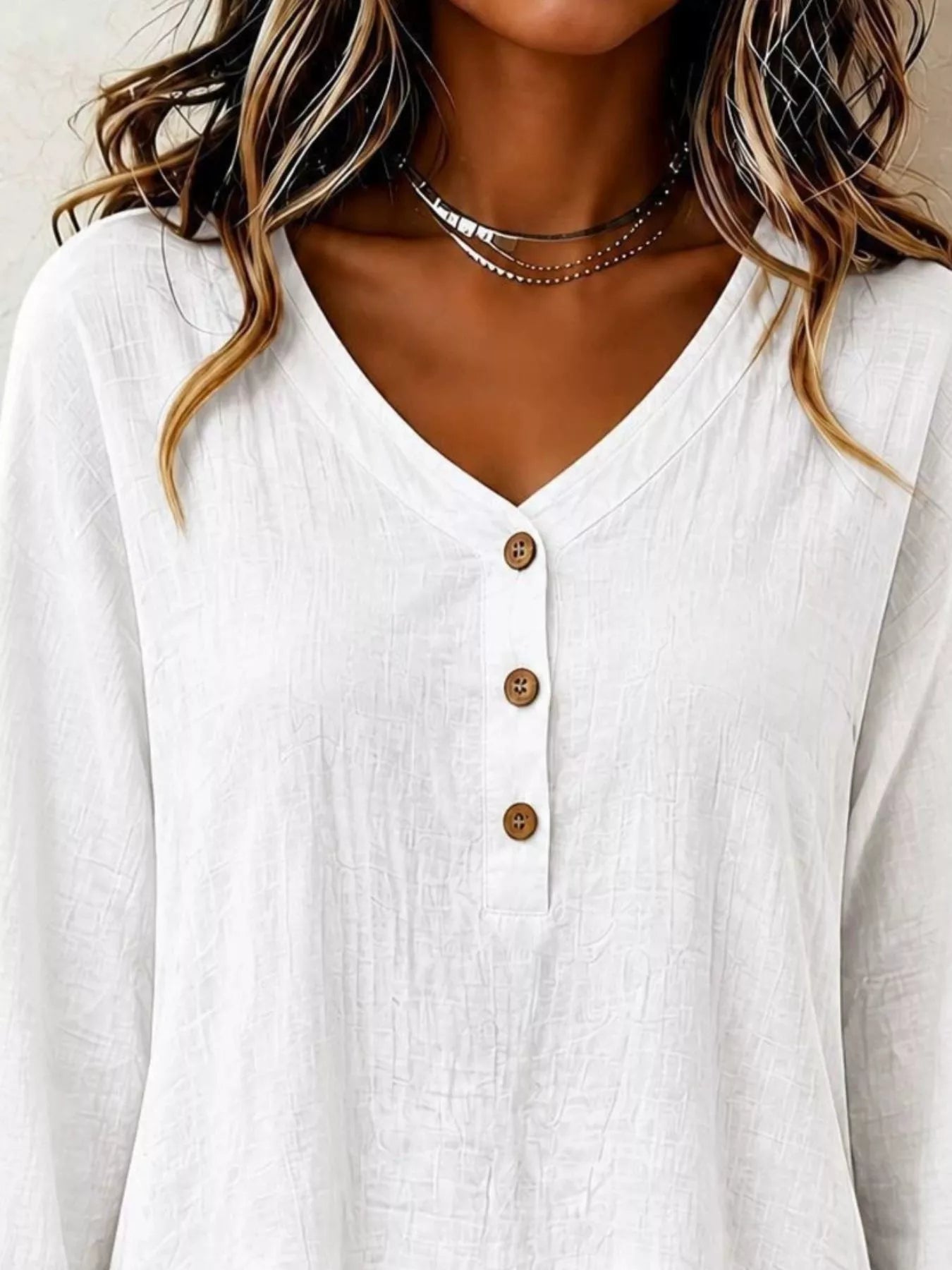Trendsi Ruffled Hem Long Sleeve Blouse -