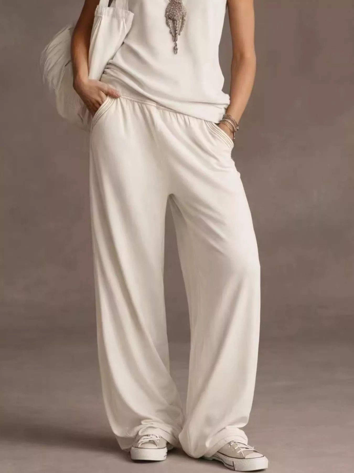 Trendsi Sleeveless V-Neck Tank and Wide-Leg Pants Set -