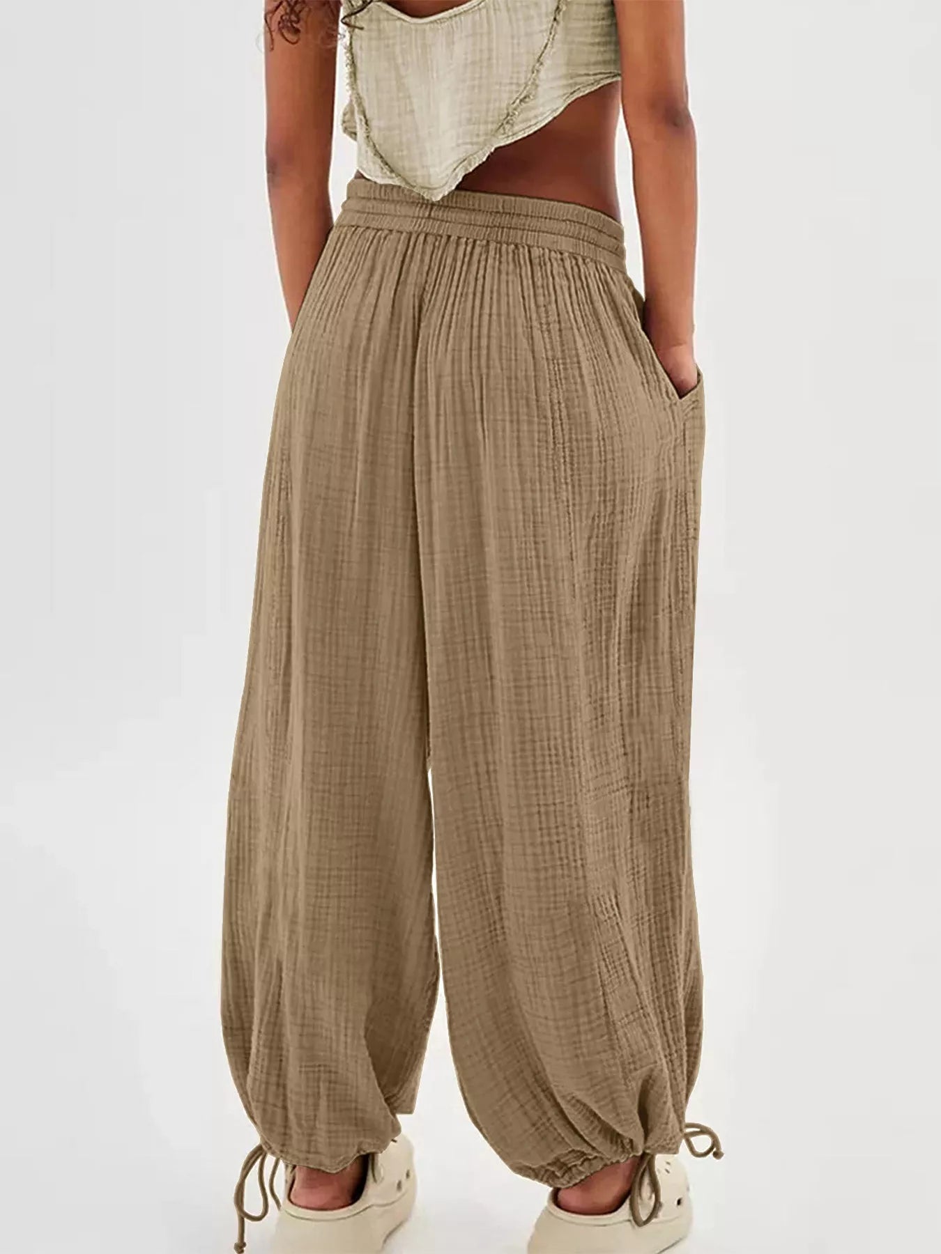 Trendsi Loose Fit Gauze Drawstring Pants -