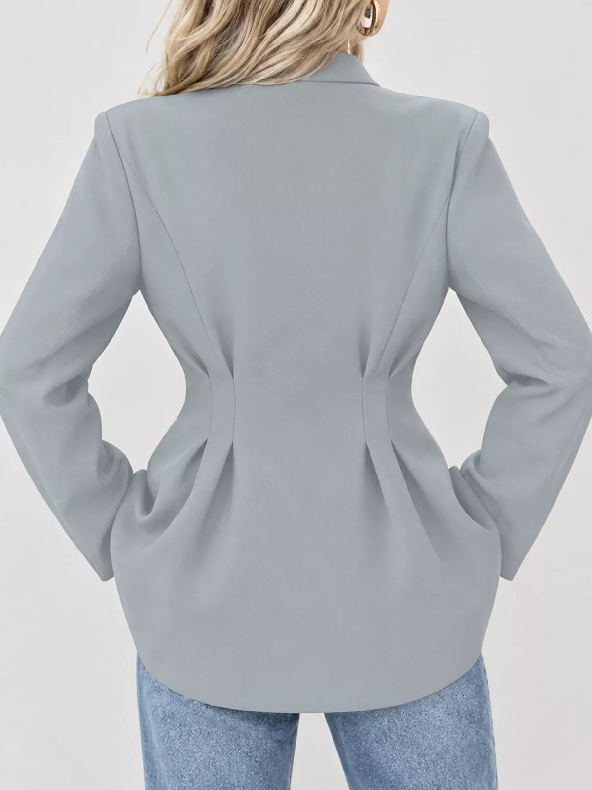 Peplum blazer, gray back