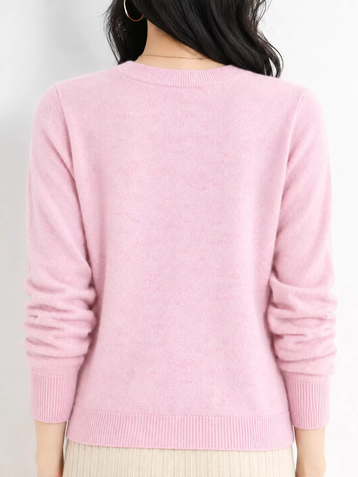 Crew Neck Long Sleeve Sweater — back view