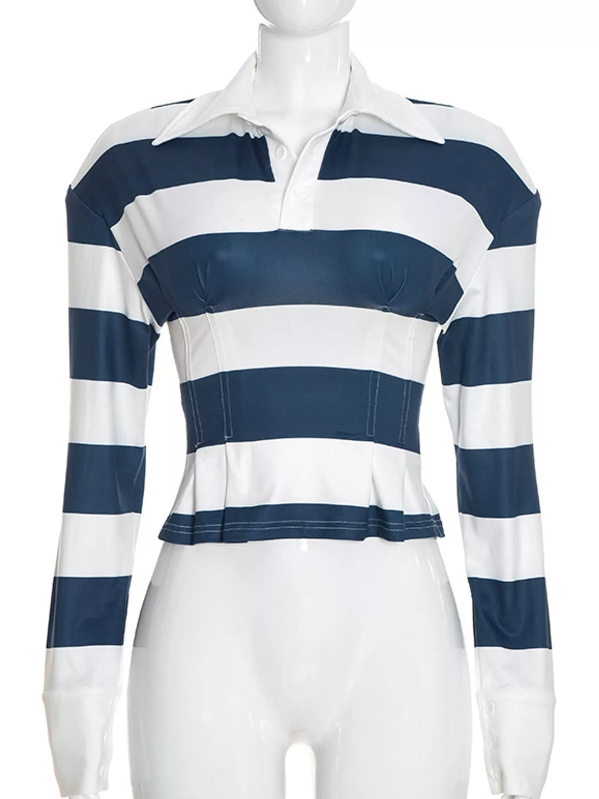 Collared long sleeve top, product view