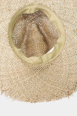 Trendsi Fame Fringe Edge Straw Braided Western Fedora Hat -